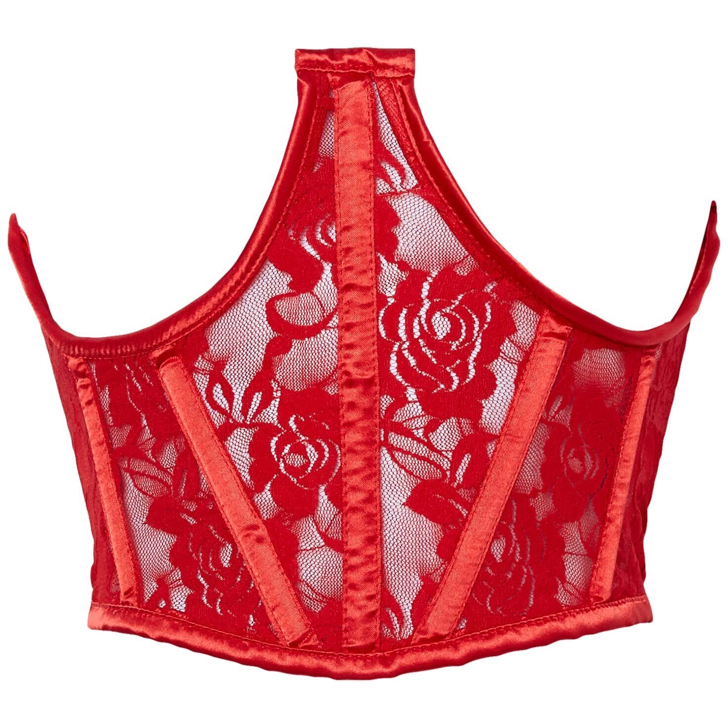 6850 Lavish Red Sheer Lace Underwire Waist Cincher Corset 6x
